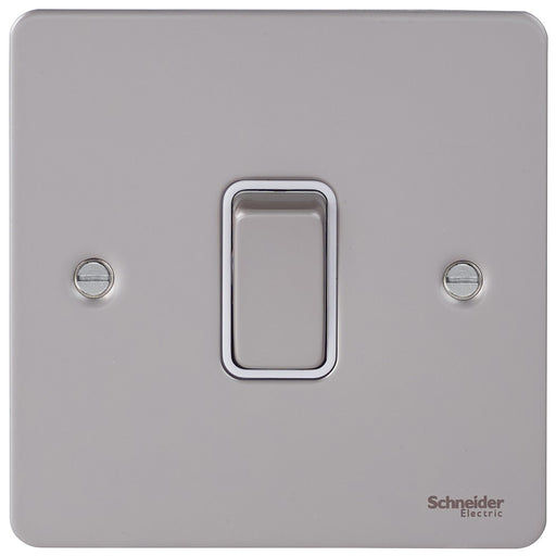Schneider Ultimate Flat Plate Pearl Nickel 1G Intermediate Switch GU1214WPN - RS Electrical Supplies