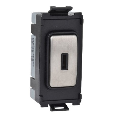 Schneider Ultimate Stainless Steel 20A DP Key Grid Module GUG20DPKBSS Available from RS Electrical Supplies