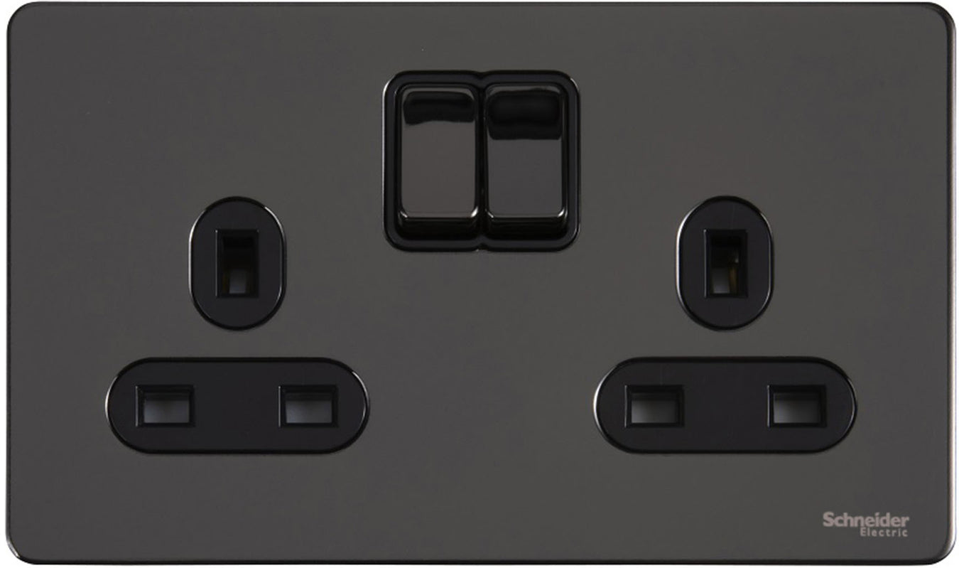 Schneider Ultimate Screwless Black nickel Switches and sockets