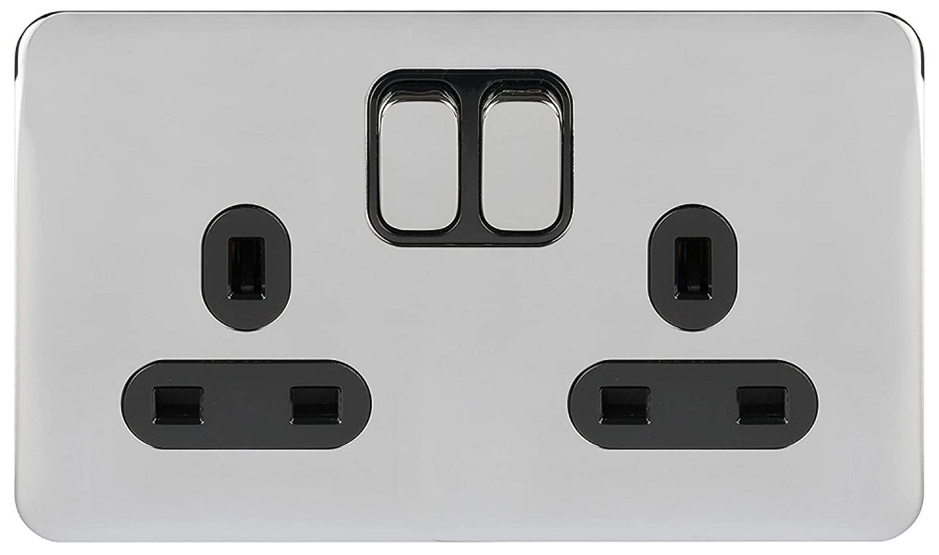 schneider lisse deco polished chrome black inserts switches and sockets