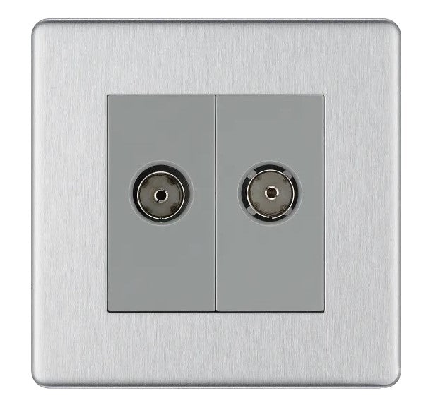 BG Nexus Socket Combination Brushed Steel-Complete FBS66-C