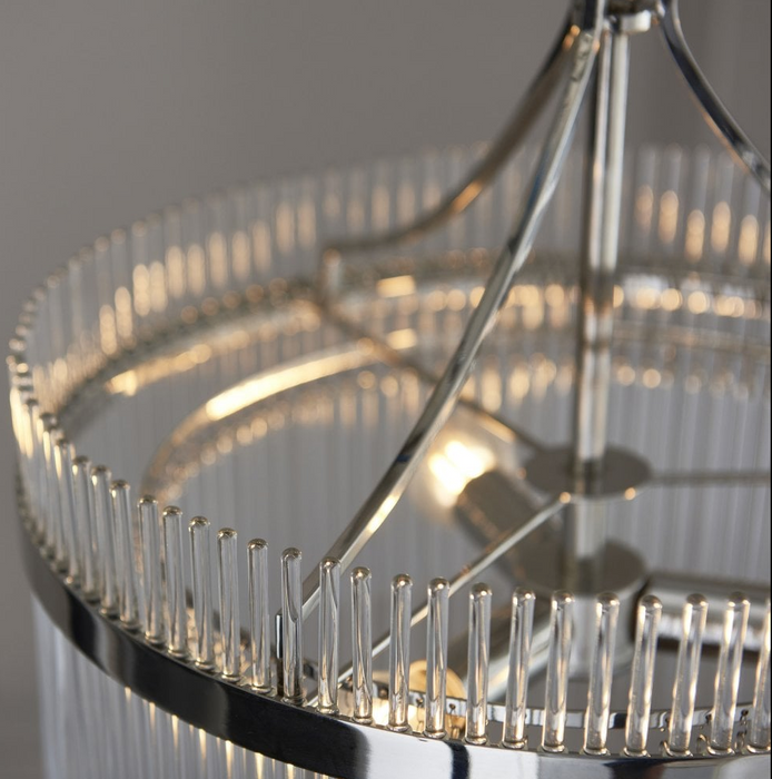 Endon Marietta 3 Light Pendant Bright Nickel Plate And Clear Glass 104113