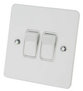 Schneider Ultimate Flat Plate White Metal 2G 2W Light Switch GU1222WPW
