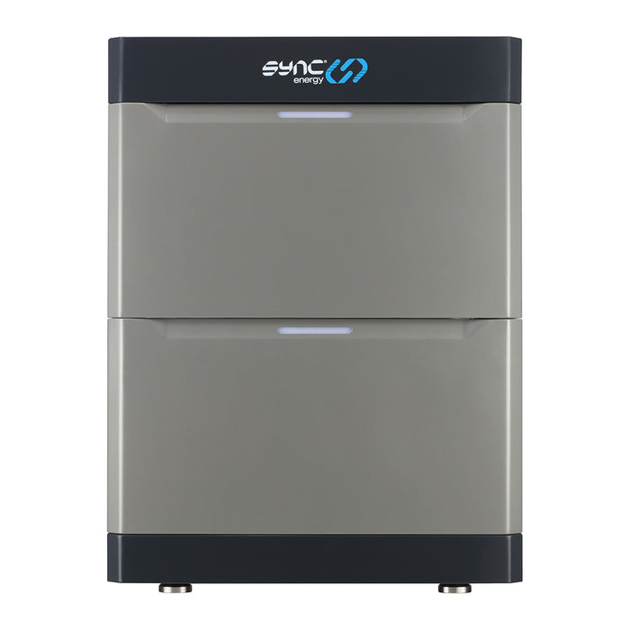 Sync energy battery system on a white background