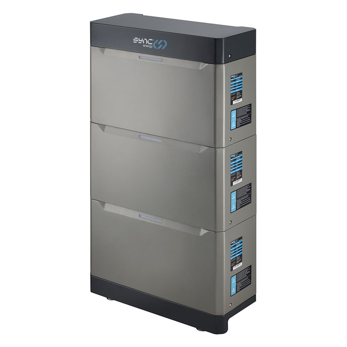 Rectangular electronic device with 'sync' branding on a white background