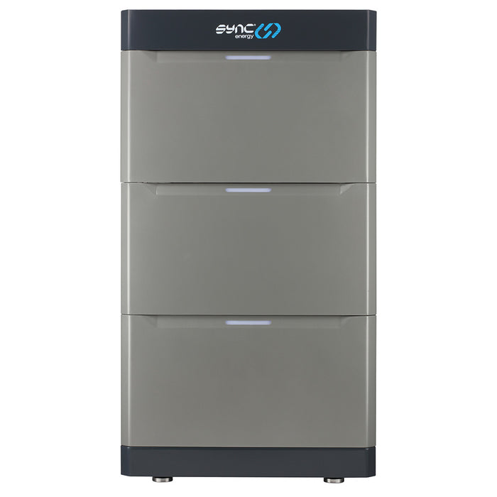 Rectangular electronic device with 'sync' branding on a white background