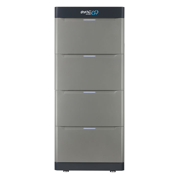 Rectangular electronic device with 'sync' branding on a white background