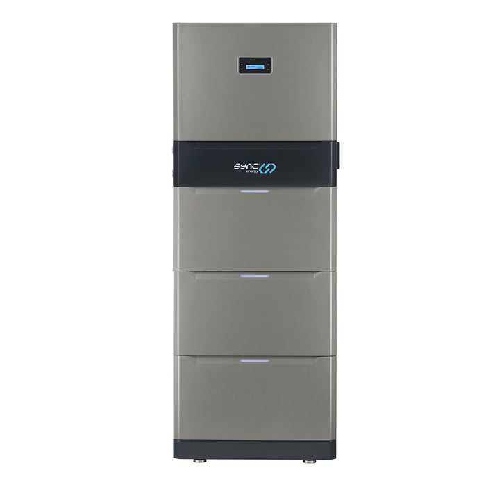 Gray refrigerator with a brand logo on a white background