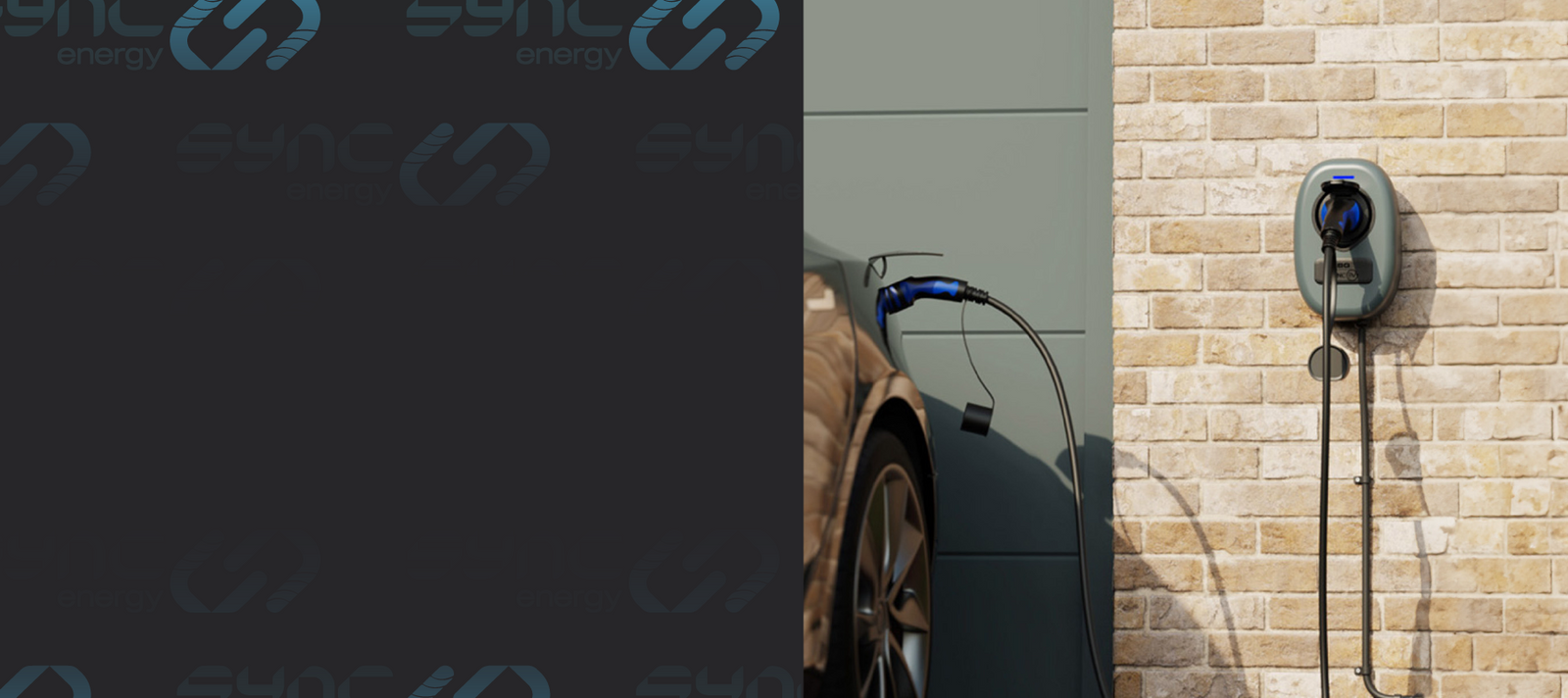 sync energy banner displaying a car charger in use