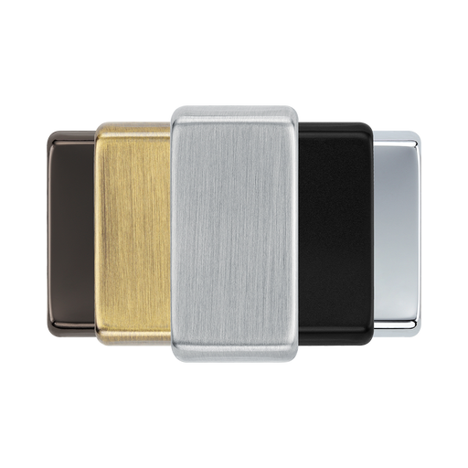 BG Grid Brushed Steel unprinted rocker cap colour range with Brushed Steel at the front