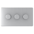 United Electrical Products Screwless Brushed Steel 3G 250W Dimmer Switch SG12BCB available from RS Electrical Supplies