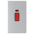 United Electrical Products Screwless Brushed Steel 45A Double Vertical Cooker Switch SG40BCB available from RS Electrical Supplies