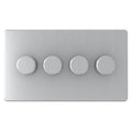 United Electrical Products Screwless Brushed Steel 4G 250W Dimmer Switch SG13BCB available from RS Electrical Supplies