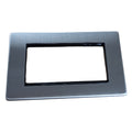 United Electrical Products Screwless Brushed Steel 4G Euro Plate SG64BCB available from RS Electrical Supplies