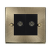 Click Deco Antique Brass Double TV Socket VPAB066MBK