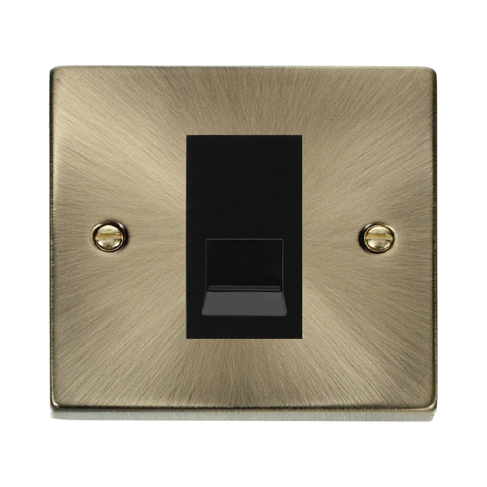 Click Deco Antique Brass RJ11 Socket VPAB115MBK