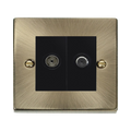 Click Deco Antique Brass TV and Satellite Socket VPAB157MBK