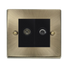 Click Deco Antique Brass TV and Satellite Socket VPAB157MBK