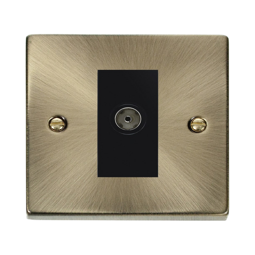 Click Deco Antique Brass Isolated TV Socket VPAB158MBK