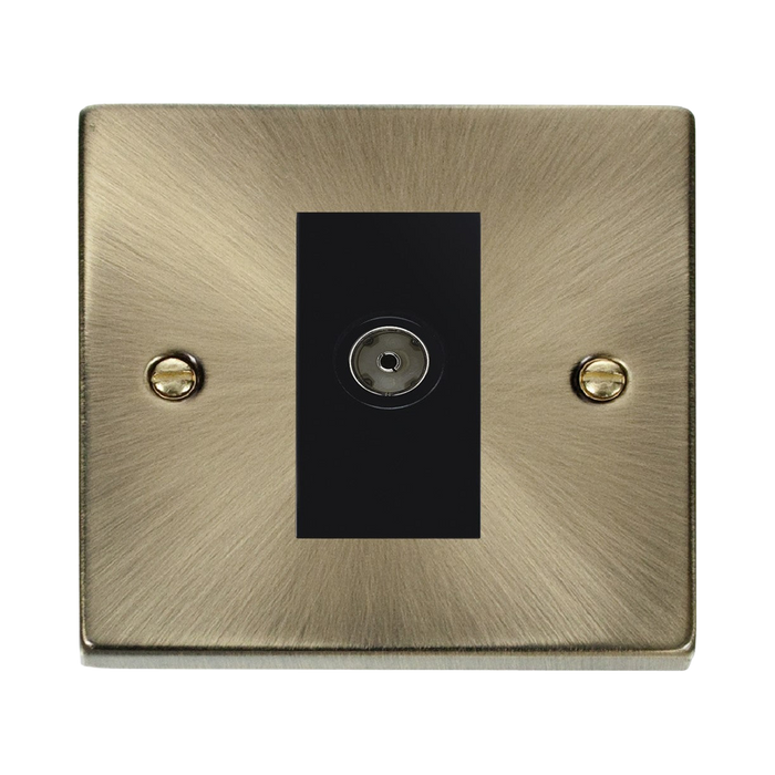 Click Deco Antique Brass Isolated TV Socket VPAB158MBK