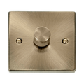 Front view of Click Deco Antique Brass 1G LED Dimmer Switch