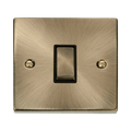 Front view of Click Deco Antique Brass 1G Light Switch