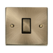 Front view of Click Deco Antique Brass 1G Light Switch