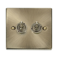 Click Deco Antique Brass 2W & Intermediate Toggle Switch VPAB4225