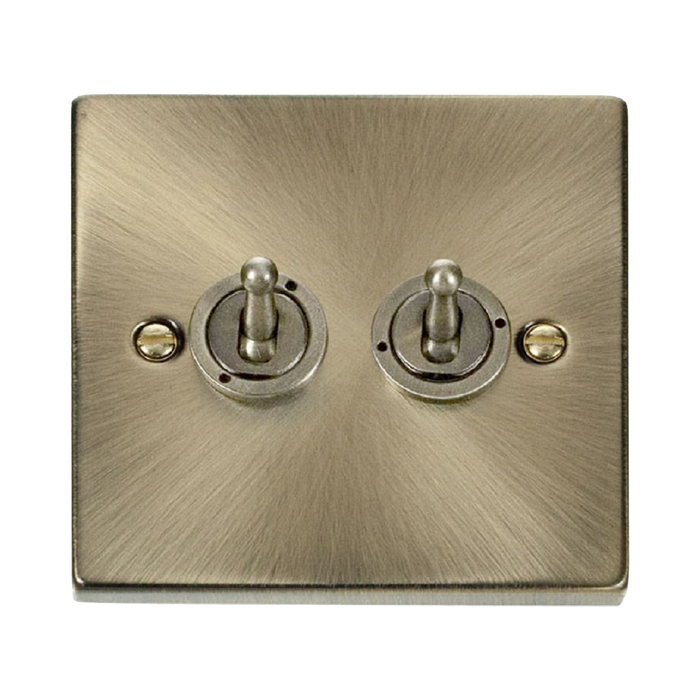 Click Deco Antique Brass 2W & Intermediate Toggle Switch VPAB4225
