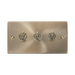 Front view of Click Deco Antique Brass 3G Toggle Switch