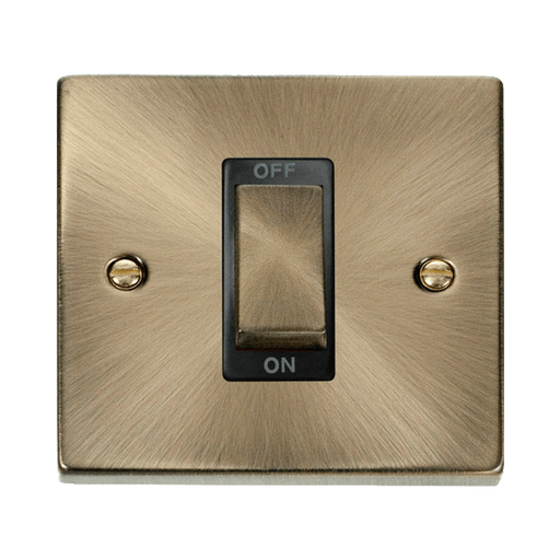 Front view of Click Deco Antique Brass 45A Cooker Switch