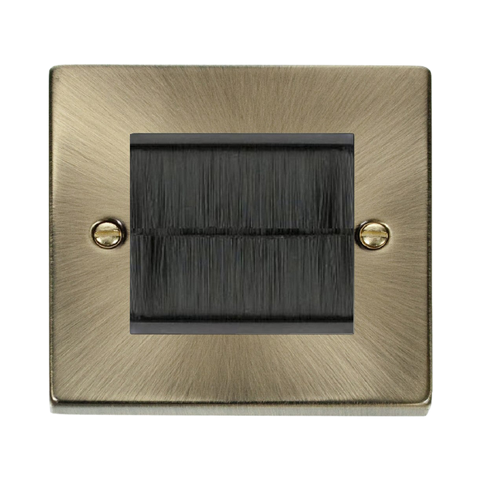 Click Deco Antique Brass 2G Cable Brush Outlet VPABBRUSHBK