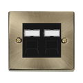 Click Deco Antique Brass Double Cat6 Data Socket VPABRJ4562BK