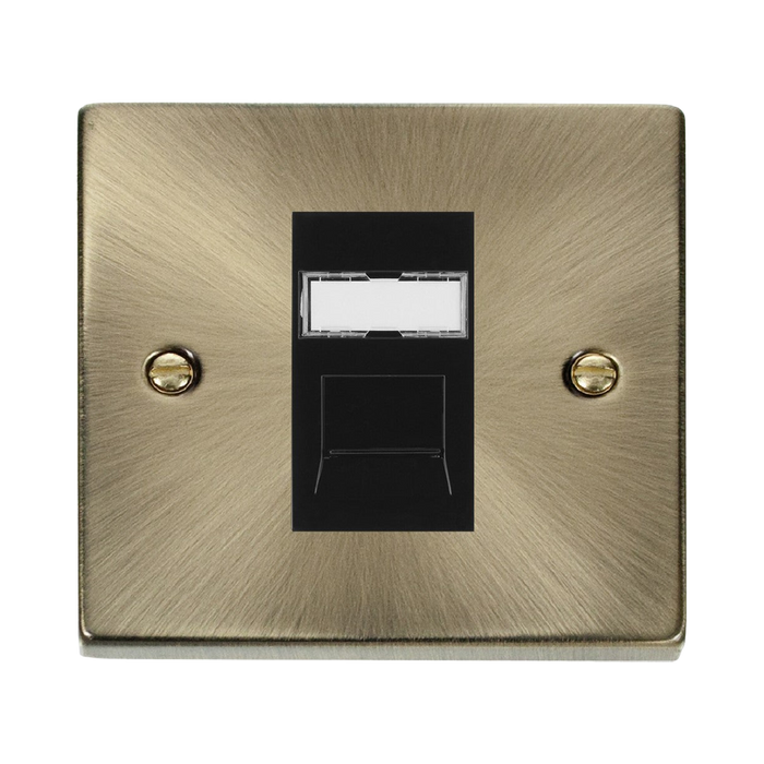 Click Deco Antique Brass Cat6 Data Socket VPABRJ456BK