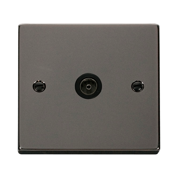 Click Deco Black Nickel TV Socket VPBN065BK