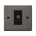 Click Deco Black Nickel TV Socket VPBN065MBK – Front view
