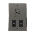 Front view of Click Deco Black Nickel Shaver Socket
