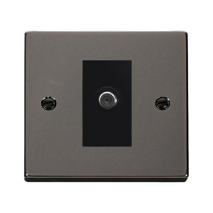 Click Deco Black Nickel Satellite Socket VPBN156MBK – Front view