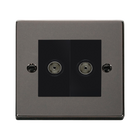 Click Deco Black Nickel Double Isolated TV Socket VPBN159MBK