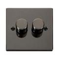 Front view of Click Deco Black Nickel 2G LED Dimmer Switch