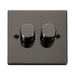 Front view of Click Deco Black Nickel 2G LED Dimmer Switch