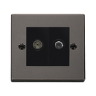 Click Deco Black Nickel TV and Satellite Socket VPBN170MBK