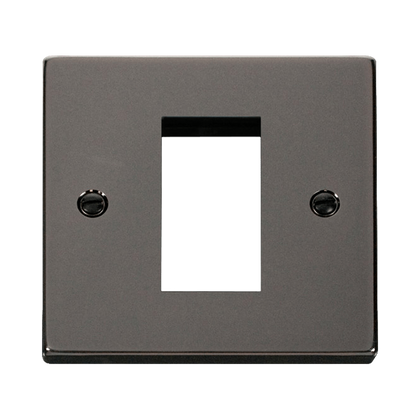 Scolmore Click Deco Black Nickel 1 Gang New Media Euro Plate – 1 Aperture VPBN310