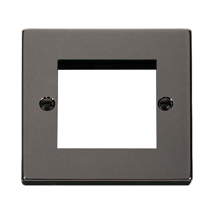 Scolmore Click Deco Black Nickel 1 Gang New Media Euro Plate – 2 Apertures VPBN311