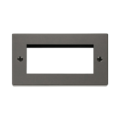 Scolmore Click Deco Black Nickel 2 Gang New Media Euro Plate – 4 Apertures VPBN312