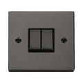 Front view of Click Deco Black Nickel 2G Light Switch