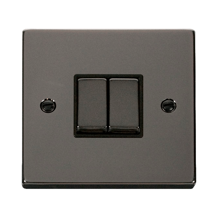 Front view of Click Deco Black Nickel 2G Light Switch