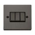 Front view of Click Deco Black Nickel 3G Light Switch