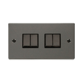 Front view of Click Deco Black Nickel 4G Light Switch