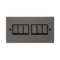 Front view of Click Deco Black Nickel 6G Light Switch